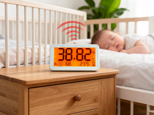 Termómetro Digital Inalámbrico Bluetooth con Pantalla Externa, Sonda Flexible para Axila de Bebé, Almacenamiento de Datos - Product Image 3