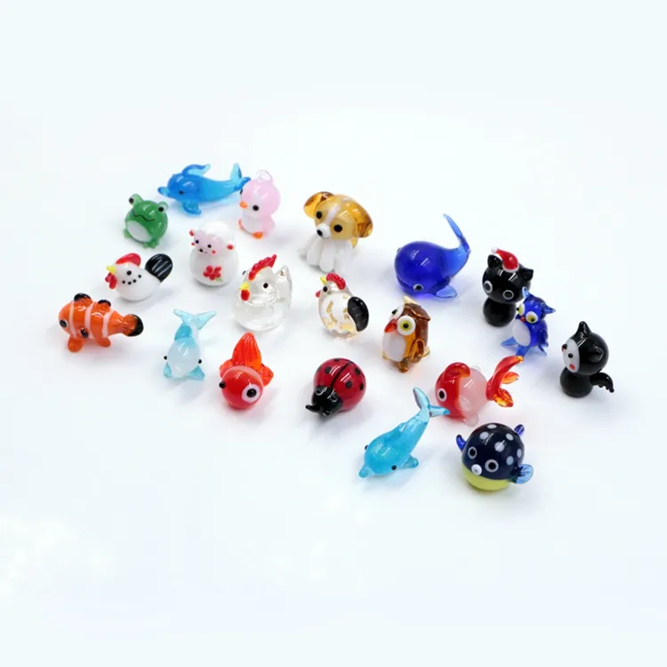 High Quality Mixed Design Miniature Small Blown Murano Glass Animal Figurine Wholesale