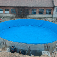 Kommerzieller Runder Verzinkter Stahlrahmen-Fischteich mit Großer Kapazität, Aquakultur-Ausrüstung, Wassertanks für Fische, Garnelen und Krabben