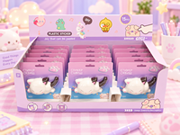Autocollants de livre en PU en forme d'animaux de dessin animé, jouets anti-stress mignons en forme d'animaux couchés, vente en gros directe d'usine