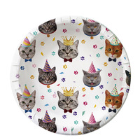 Set Perlengkapan Pesta Ulang Tahun Hewan Peliharaan Anjing Kucing Modern Berkualitas Tinggi, Piring Banner Naokins, Set Balon Dekorasi
