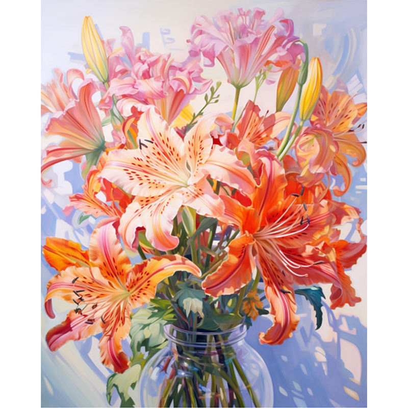 Lilies in Vase colorful