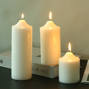 Velas de <span class=keywords><strong>Pilar</strong></span> Redondas Blancas al por Mayor, Velas Decorativas Gruesas de Gran Tamaño para el Hogar, Velas de Cera de Estilo Nórdico - Product Image 2