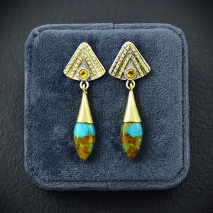 Pendientes Étnicos de Plata de Ley 925, Chapados en Oro de Dos Tonos, Hechos a Mano con Piedras Preciosas Naturales, Regalo de Boda para Mujer, para Fiestas - Product Image 3