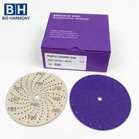 Disque abrasif en céramique violette de 5 à 6 pouces avec fixation auto-agrippante pour l'automobile, disponible en OEM