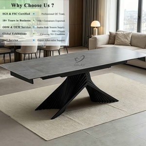 โต๊ะอาหาร OKAY รุ่น Commercial Premium Surface Rock Plate ดีไซน์หรูหรา ทันสมัย ขยายได้ โต๊ะเซรามิก - Product Image 1