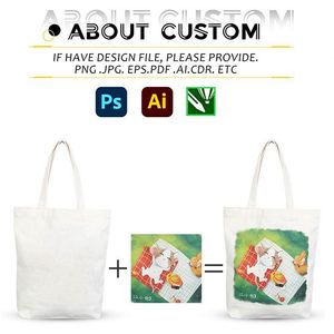 Custom Logo Printed Eco Recyclable Reusable <b>Plain</b> Blank Calico Organic Cotton Canvas Shopping Tote <b>Bag</b> - Product Image 3
