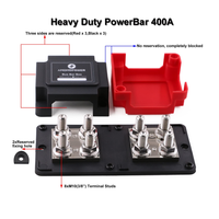Marine RV Cuivre Heavy-Duty Module 8X3/8 "M10 Goujons Bornes Bloc de distribution d'alimentation 12V- 48V DC 400 Amp Bus Bar Box