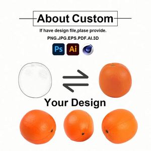 Custom Logo Promotional <b>Gifts</b> PU Foam Stress Ball Orange Shape with Leaf Antistress Toy - Product Image 2