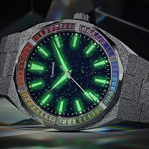 Simple Colorful rainbow Diamond Luminous Men's Quartz Watch - Product Image 6
