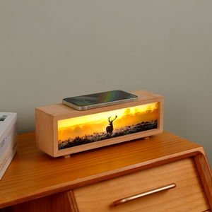 Cadeau de noël dessus de table sans fil téléphone portable charge lampe veilleuse Charge <span class=keywords><strong>rapide</strong></span> Station lecture lumière tactile chevet - Product Image 1