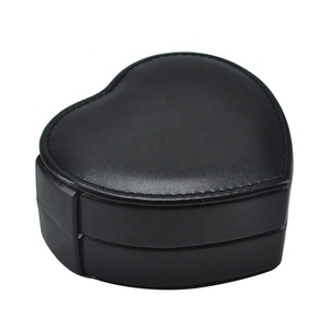 Portable Heart Shape PU Jewelry Case Zipper <strong>Travel</strong> <strong>Organiser</strong> for Ring Earring Necklace Elegant Container for <strong>Jewellery</strong> Storage - Product Image 2
