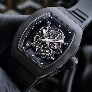 2026 Bestselling Tonneau RM055 Fully Automatic Mechanical Skeleton Black Ceramic <b>Rubber</b> Men's Casual Sports <b>Watch</b> - Product Image 6