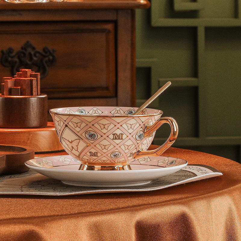 Pink Single Cup Saucer Spoon (Mail Order Pack)