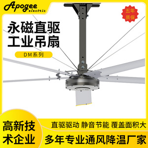 Ventilateur de plafond industriel électrique Apogee 7,3 m, moteur DC, télécommande, économie d'énergie, pour usine et entrepôt - Product Image 5