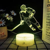 Lampe de chevet LED USB 3D en acrylique personnalisée avec design de basketball, football, volleyball, baseball, cadeau d'activité, lumière de chambre à coucher