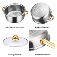 Set Peralatan Masak Stainless Steel 12-Piece Ramah Lingkungan dengan Warna Kustom, Panci Anti Lengket, dan Tutup Kaca Temper