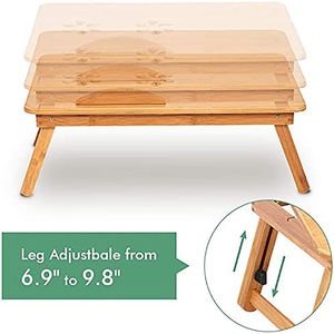 2023 Venta caliente plegable ajustable Laptop Lap Desk Notebook Computer Holder Stand plegable bambú Laptop Table Tray para cama - Product Image 5
