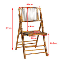 Chaise pliante en bambou pour restaurant, mariage, banquet, extérieur, jardin, café – Vente en gros