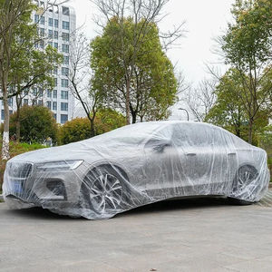 Housse de voiture jetable transparente, anti-poussière et imperméable, revêtement transparent, film plastique PE anti-poussière, imperméable - Product Image 1