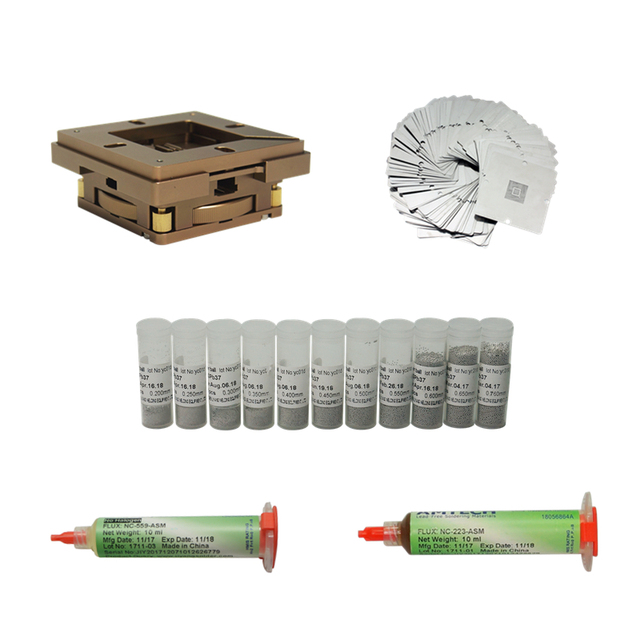 BGA Repair Kit 80mm 90mm Reballing Station with 33pcs Universal Stencil for Game Console