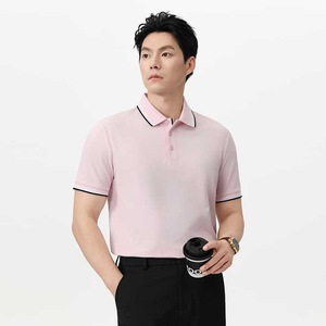 Men's Pique Cotton Polo Shirt Short Sleeve Summer Business Workwear <b>Mint</b> Green <b>White</b> <b>Black</b> - Product Image 3