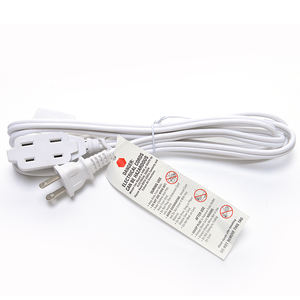 Hot Sell White ETL Standard Polarized 2 Pin Plug With18 <strong>Awg</strong> <strong>Cable</strong> Plug Socket Nema 1-15p to 1-15r Male to Female Extension Cord - Product Image 1