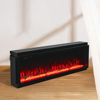 Cheminée électrique murale intelligente à affichage intégral en verre, à flamme unique, avec double lampe et simulation de flamme 3D, pour usage hôtelier