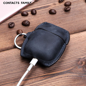 Pour Apple <span class=keywords><strong>Airpods</strong></span> 1 <span class=keywords><strong>2</strong></span> génération étui <span class=keywords><strong>de</strong></span> <span class=keywords><strong>protection</strong></span> complet en cuir Crazy Horse antichoc avec boucle rapide - Product Image 4