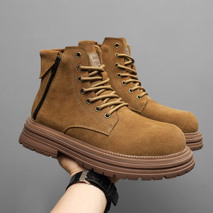 Bottes Chelsea Western Biker en daim imperméable pour hommes - Bottes de travail légères et confortables pour l'été - Product Image 3