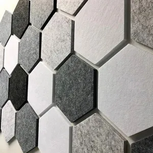 Panneaux acoustiques hexagonaux en <span class=keywords><strong>mousse</strong></span> ignifuge insonorisante écologique moderne personnalisable en 48 couleurs pour bureau - Product Image 2