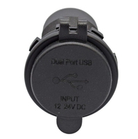 Chargeur de voiture double QC3.0+2.4A USB pour allume-cigare, 2 ports, prise d'alimentation 12-24V