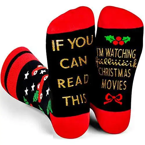 Yeni yıl 2023 Custom Made çorap hediye Navidad ben noel filmleri Glitter altın lüks noel çorap izlerken