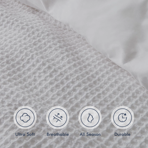 LightComforter <strong>Duvet</strong> <strong>Cover</strong> Sets <strong>Duvet</strong> Blanket Packaging Bags Queen Size <strong>Waffle</strong> Weave Textured <strong>Duvet</strong> <strong>Cover</strong> Set - Product Image 3