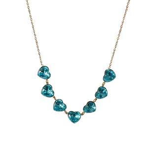 Collar de Corazón de Cristal, Acero Inoxidable 316L, Chapado en Oro PVD, Joyería Sostenible y Resistente para Mujer - Product Image 1