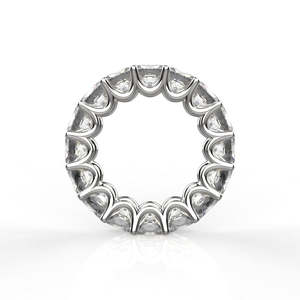 Anillo de Eternidad de Plata de Ley con Corte Princesa de 8 Quilates, con 0.50 Quilates Cada Uno - Product Image 4