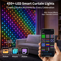 Guirlandes lumineuses RGBIC programmables, fonction de minuterie pour téléchargement d'images DIY, guirlande lumineuse LED pour décorations de Noël et d'Halloween