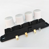 4-key 4/3-speed 1A 250VAC White Round Keycap Electric Fan and Juicer Key Switch Model 3800-4K