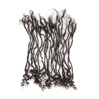 AHVAST Locs Naturali Micro Locs in Capelli Umani, Dreadlocks Naturali, Extension per Capelli Inter Locs con Punte Ricci