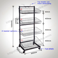 Giantmay Retail Étagère de sol en métal Biscuits Snack Wire Basket Stand Food Display Rack