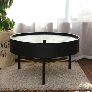 Tavolino da Caffè Nordico Minimalista Moderno Multifunzionale con Combinazione Girevole e Spazio di Archiviazione, Durevole ed Ecologico in <span class=keywords><strong>Legno</strong></span> <span class=keywords><strong>Massello</strong></span> per <span class=keywords><strong>Soggiorno</strong></span> - Product Image 2
