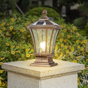 IP65 al aire libre Solar impermeable LED jardín poste tapa luz iluminación constante noche entera 3*3 4*4 valla - Product Image 1