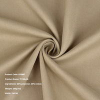 Tissu en flanelle tissée TC10856, mélange polyester-coton, 65% polyester 35% coton, résistant à l'abrasion, infroissable, 200g/m²