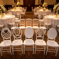 Chaises Chiavari en résine plastique en gros, empilables, portables, pour banquets, hôtels, balcons, mariages et salles à manger