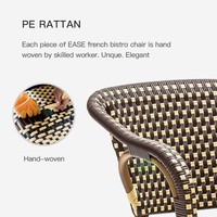 (E1040) Chaise de Salle à Manger Bistrot Parisienne en Rotin Synthétique pour Jardin et Café d'Extérieur