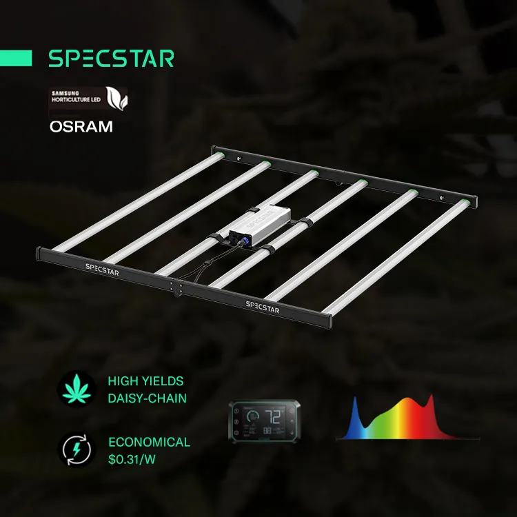 Specstar Indoor Vertical Farming Daisy-Chain 4X4 4X6 645 Watts 960 Watts Dimmable LED Grow Light