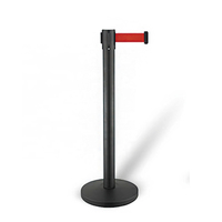 Poteau de barrière de ceinture en acier rétractable 2M 3M 5M poteaux de contrôle de file d'attente avec corde de contrôle de ligne pour le contrôle des foules et le support