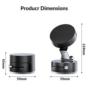 Foldable Double Sided Suction Cup Phone Holder Magnetic Vacuum Suction for <b>Desk</b> Use Portable ABS Material Smooth Textured - Product Image 2