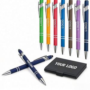 Stylos publicitaires personnalisés avec logo pour cadeaux d'affaires, stylo à bille en métal avec logo, vente en gros - Product Image 1