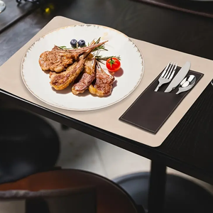 Pochette à <span class=keywords><strong>couverts</strong></span> élégante en similicuir, pochette à 3 fentes pour couteau et fourchette, pochette pour la cuisine et la vaisselle décorative - Product Image 4